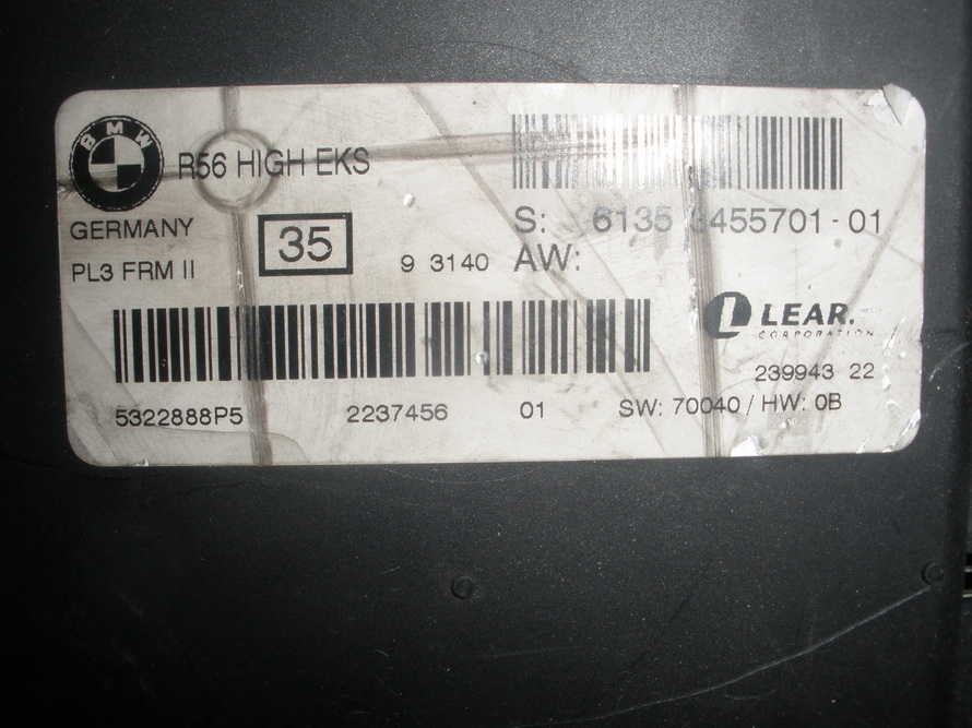 Mini R55 R56 R57 - Body Control Module FOOTWELL CONTROL - 61353455701 ...